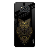 Golden Owl Poco X3 Glass Back Cover Online