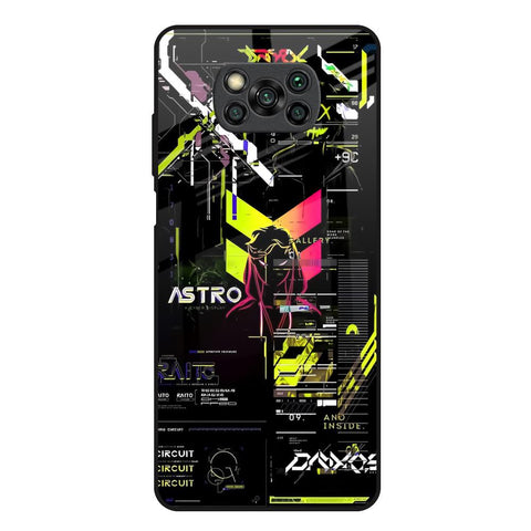 Astro Glitch Poco X3 Glass Back Cover Online