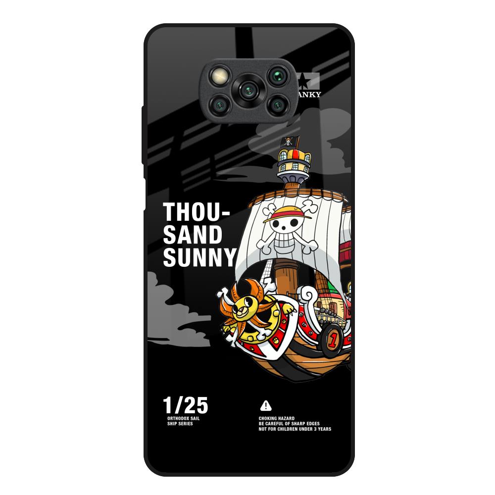 Thousand Sunny Poco X3 Glass Back Cover Online