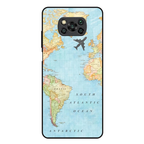 Travel Map Poco X3 Glass Back Cover Online