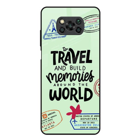 Travel Stamps Poco X3 Glass Back Cover Online