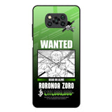 Zoro Wanted Poco X3 Glass Back Cover Online
