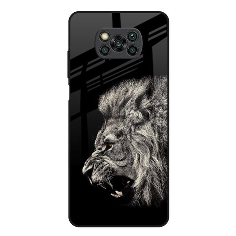 Brave Lion Poco X3 Glass Back Cover Online