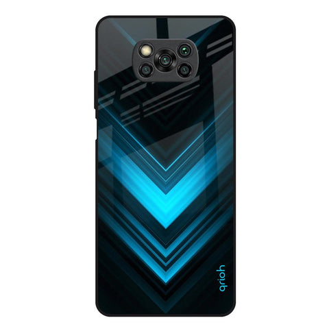 Vertical Blue Arrow Poco X3 Glass Back Cover Online