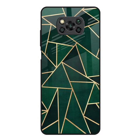 Abstract Green Poco X3 Glass Back Cover Online