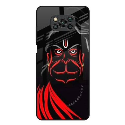 Lord Hanuman Poco X3 Glass Back Cover Online