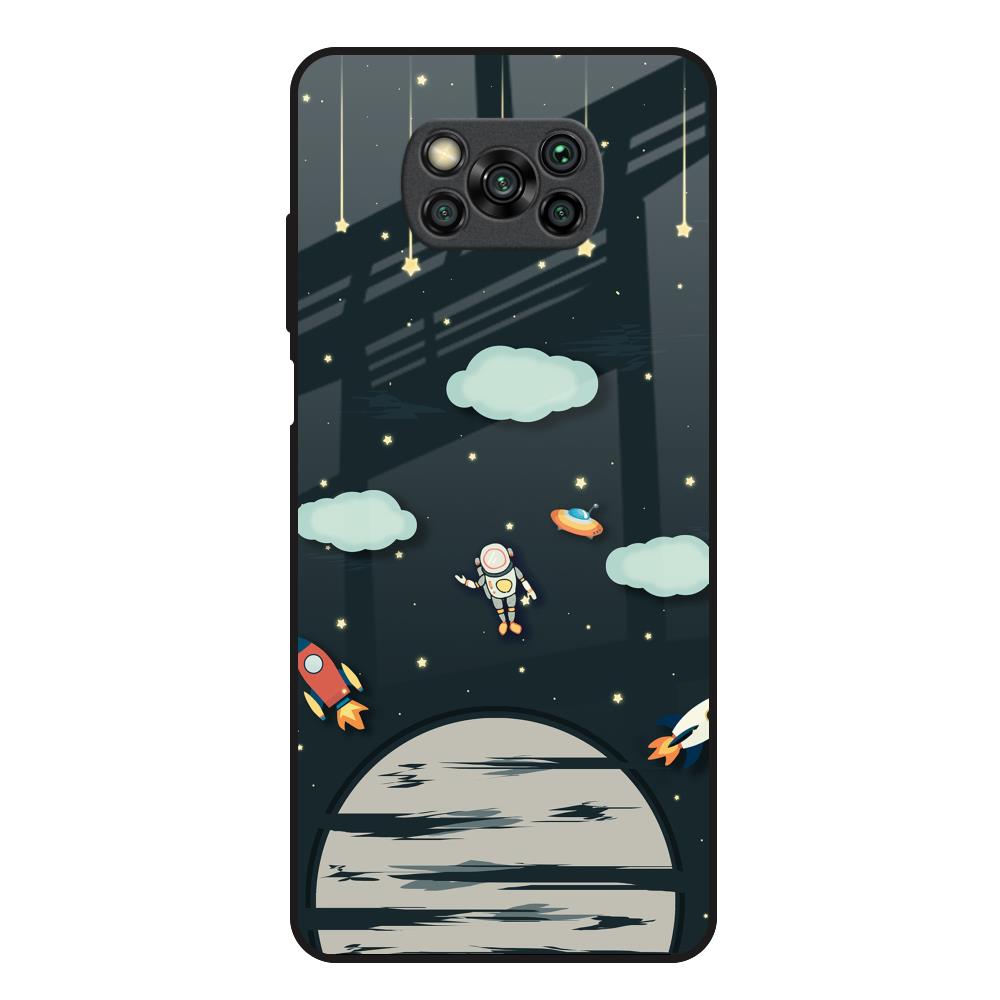 Astronaut Dream Poco X3 Glass Back Cover Online