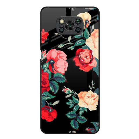 Floral Bunch Poco X3 Glass Back Cover Online