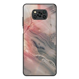 Pink And Grey Marble Poco X3 Glass Back Cover Online
