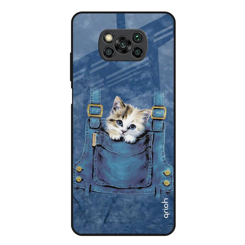 Kitty In Pocket Poco X3 Glass Back Cover Online