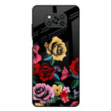 Floral Decorative Poco X3 Glass Back Cover Online