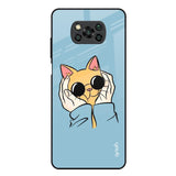 Adorable Cute Kitty Poco X3 Glass Back Cover Online