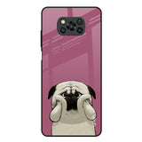 Funny Pug Face Poco X3 Glass Back Cover Online
