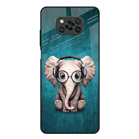 Adorable Baby Elephant Poco X3 Glass Back Cover Online