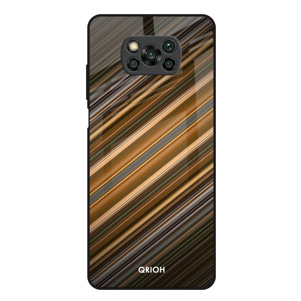 Diagonal Slash Pattern Poco X3 Glass Back Cover Online