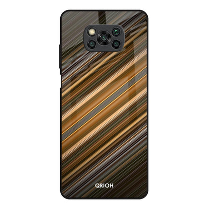 Diagonal Slash Pattern Poco X3 Glass Back Cover Online