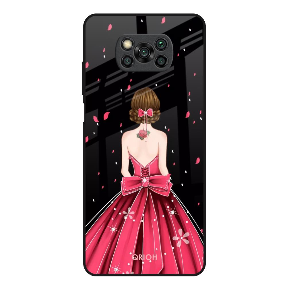 Fashion Princess Poco X3 Glass Back Cover Online