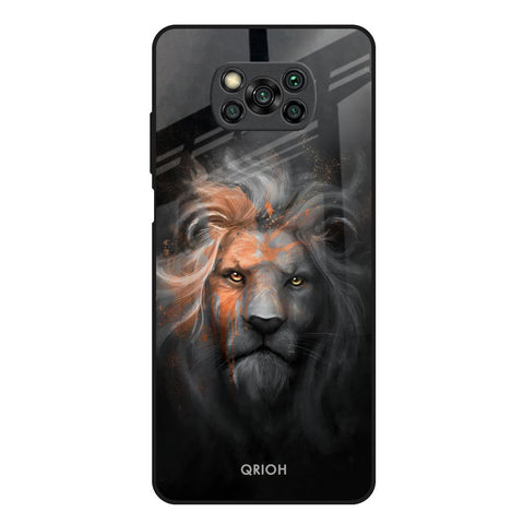 Devil Lion Poco X3 Glass Back Cover Online