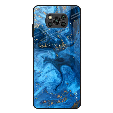 Gold Sprinkle Poco X3 Glass Back Cover Online