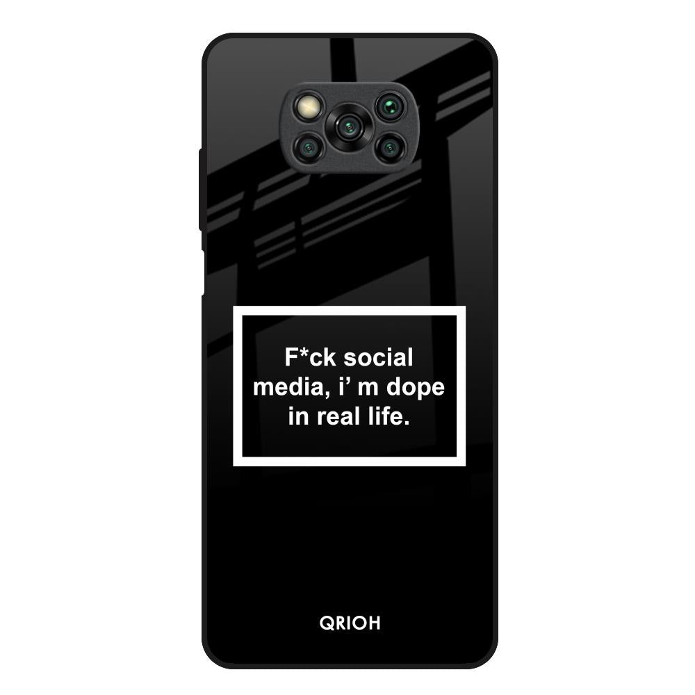 Dope In Life Poco X3 Glass Back Cover Online