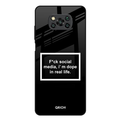 Dope In Life Poco X3 Glass Back Cover Online