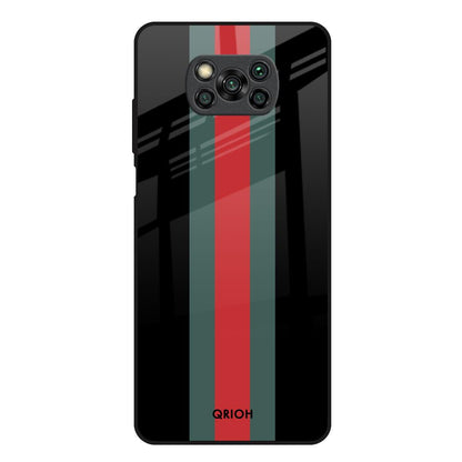 Vertical Stripes Poco X3 Glass Back Cover Online