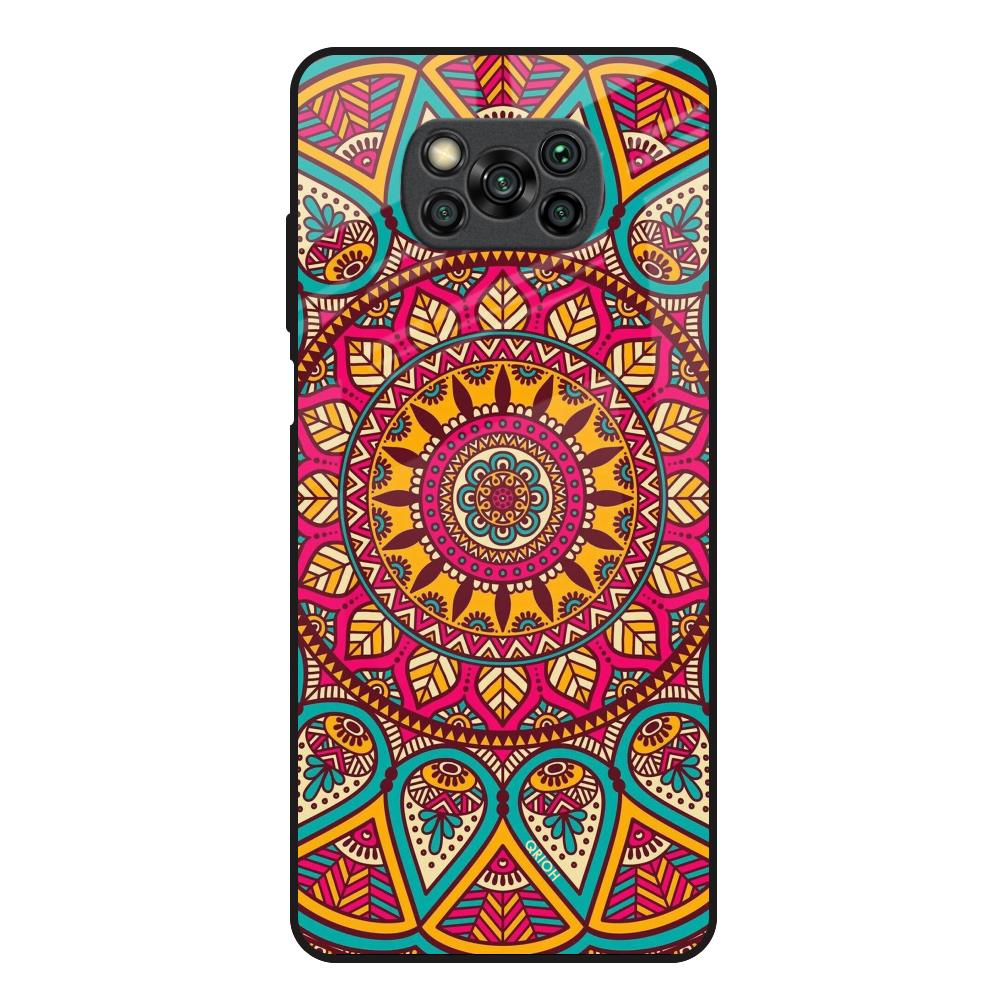 Elegant Mandala Poco X3 Glass Back Cover Online
