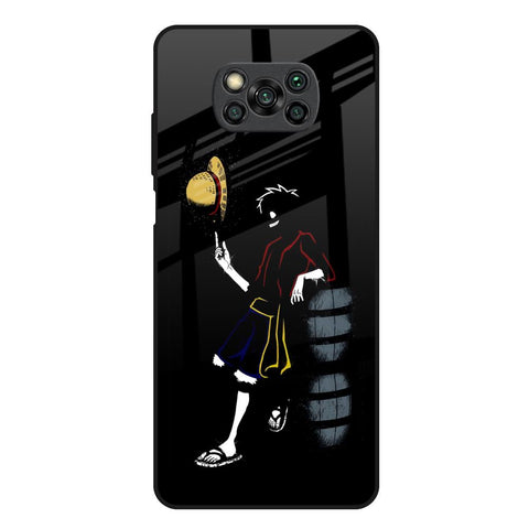 Luffy Line Art Poco X3 Glass Back Cover Online