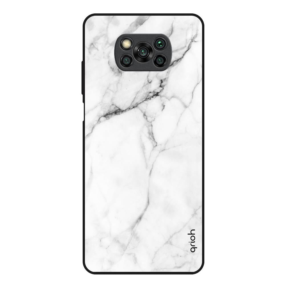 Modern White Marble Poco X3 Glass Back Cover Online