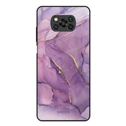 Purple Gold Marble Poco X3 Glass Back Cover Online