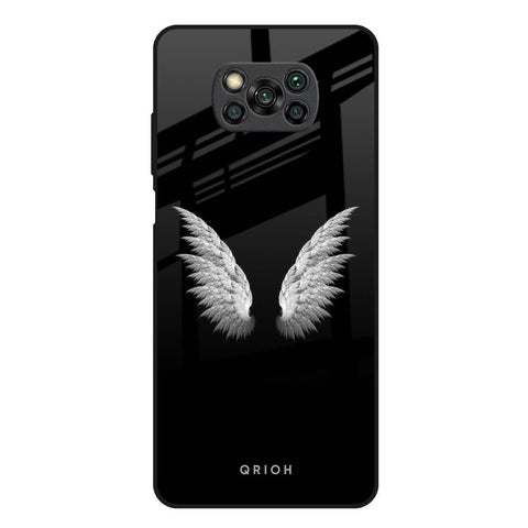 White Angel Wings Poco X3 Glass Back Cover Online