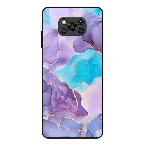 Alcohol ink Marble Poco X3 Glass Back Cover Online