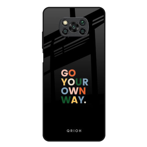 Go Your Own Way Poco X3 Glass Back Cover Online