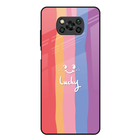 Lucky Abstract Poco X3 Glass Back Cover Online