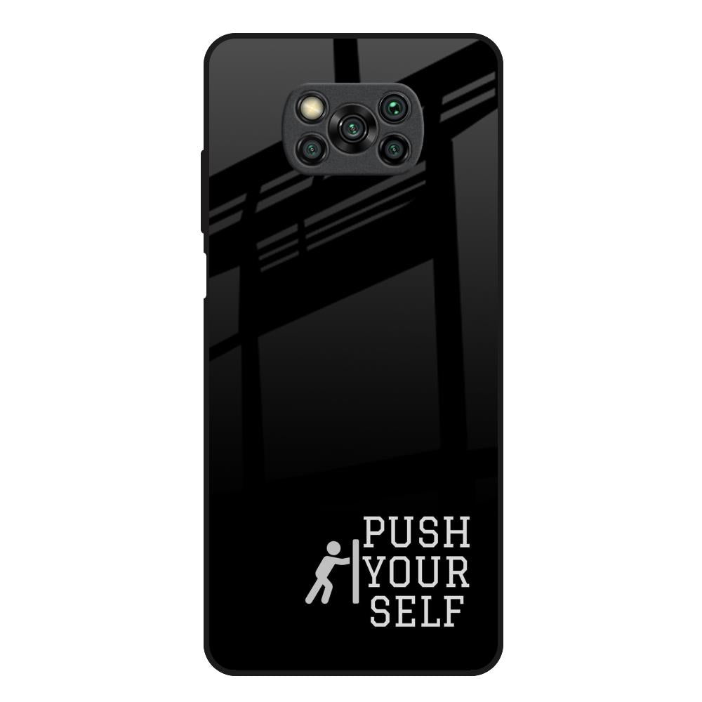 Push Your Self Poco X3 Glass Back Cover Online