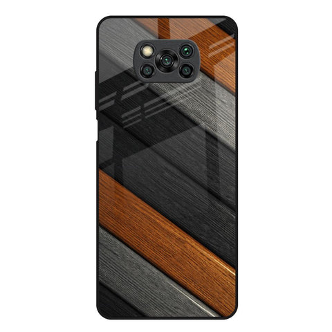 Tri Color Wood Poco X3 Glass Back Cover Online