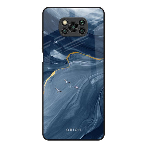 Deep Ocean Marble Poco X3 Glass Back Cover Online