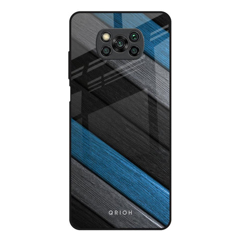 Multicolor Wooden Effect Poco X3 Glass Back Cover Online