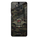 Army Warrior Poco X3 Glass Back Cover Online