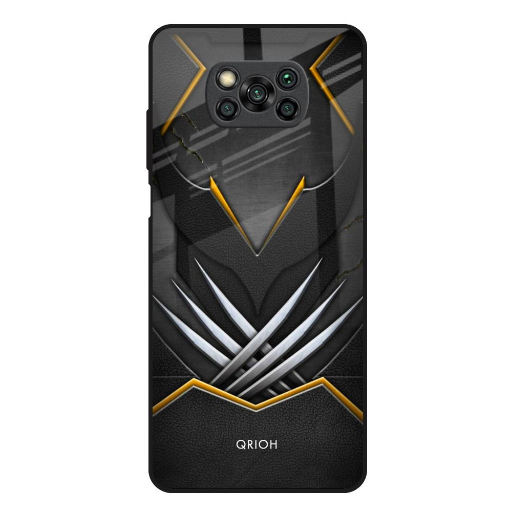 Black Warrior Poco X3 Glass Back Cover Online
