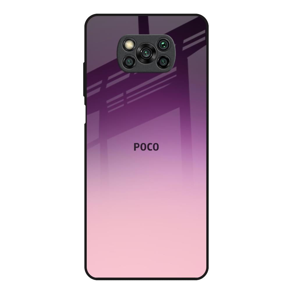 Purple Gradient Poco X3 Glass Back Cover Online