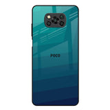 Green Triangle Pattern Poco X3 Glass Back Cover Online