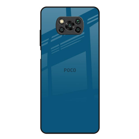 Cobalt Blue Poco X3 Glass Back Cover Online