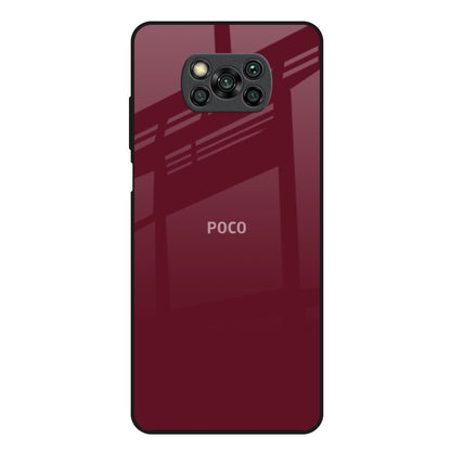 Classic Burgundy Poco X3 Glass Back Cover Online