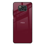 Classic Burgundy Poco X3 Glass Back Cover Online