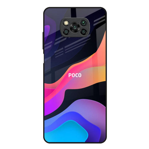 Colorful Fluid Poco X3 Glass Back Cover Online
