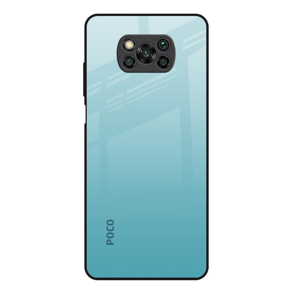 Arctic Blue Poco X3 Glass Back Cover Online