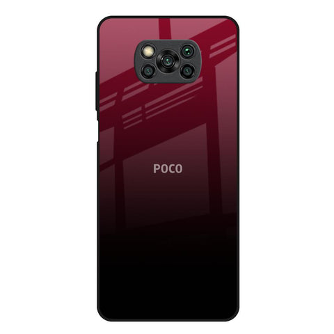 Wine Red Poco X3 Glass Back Cover Online