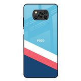 Pink & White Stripes Poco X3 Glass Back Cover Online