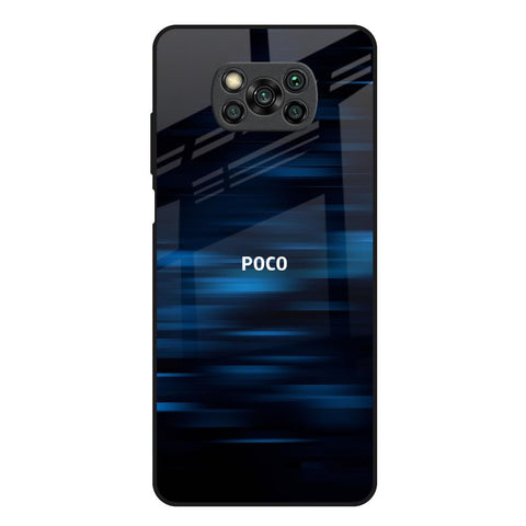 Blue Rough Abstract Poco X3 Glass Back Cover Online